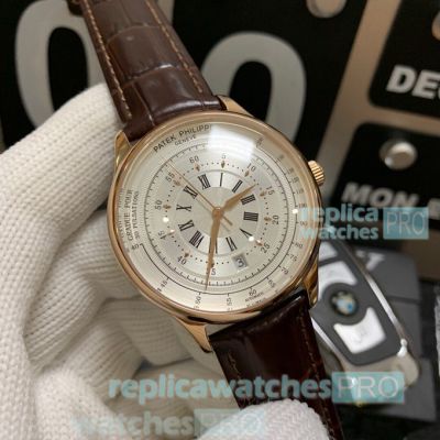 Top Copy Patek Philippe Calatrava 8215 White Dial Mens Watch